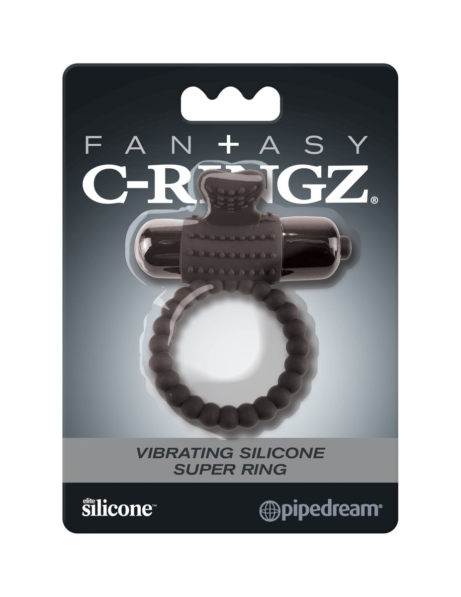 Fantasy C-Ringz Vibrating Silicone Super Ring - Black Pipedream Wholesale Fantasy C-Ringz Vibrating Silicone Super Ring - Black Pipedream Wholesale
