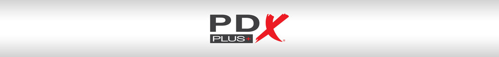 PDX Plus logo on a silver gradient background.
