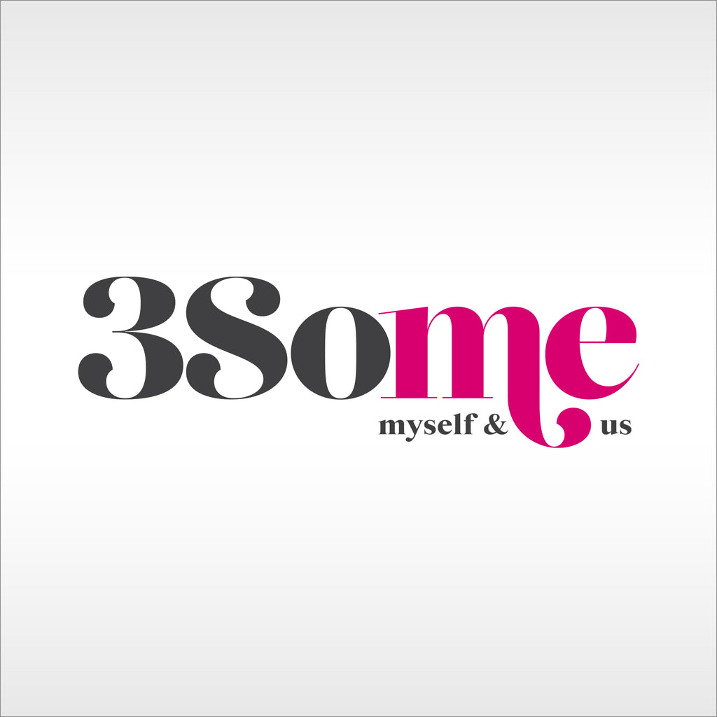 3some logo on a silver gradient background