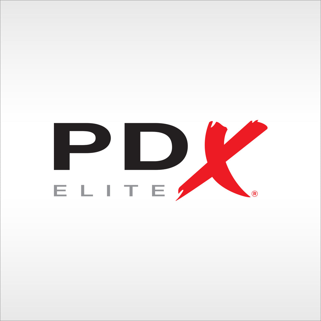 PDX Elite logo on a silver background