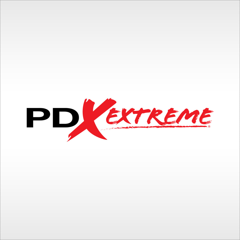 PDX Extreme logo on a silver background