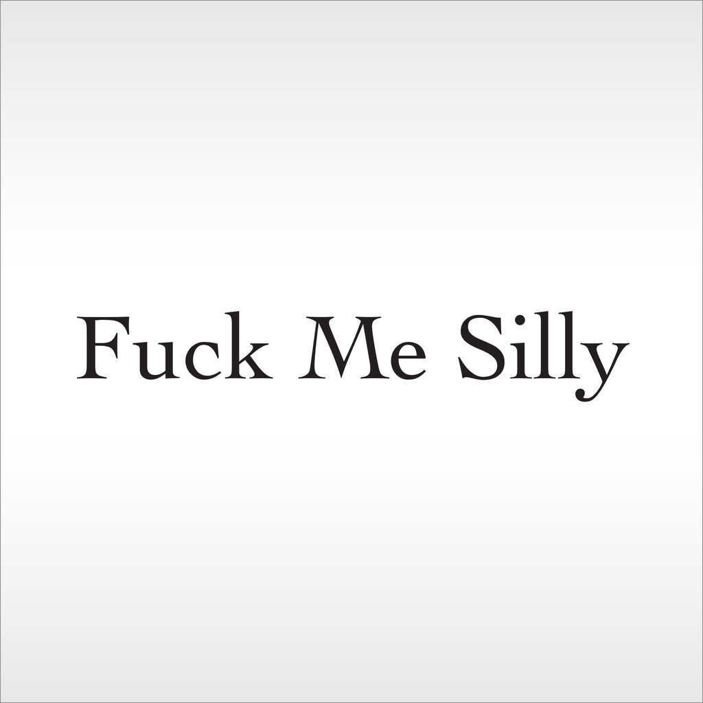 Fuck Me Silly logo on a silver background