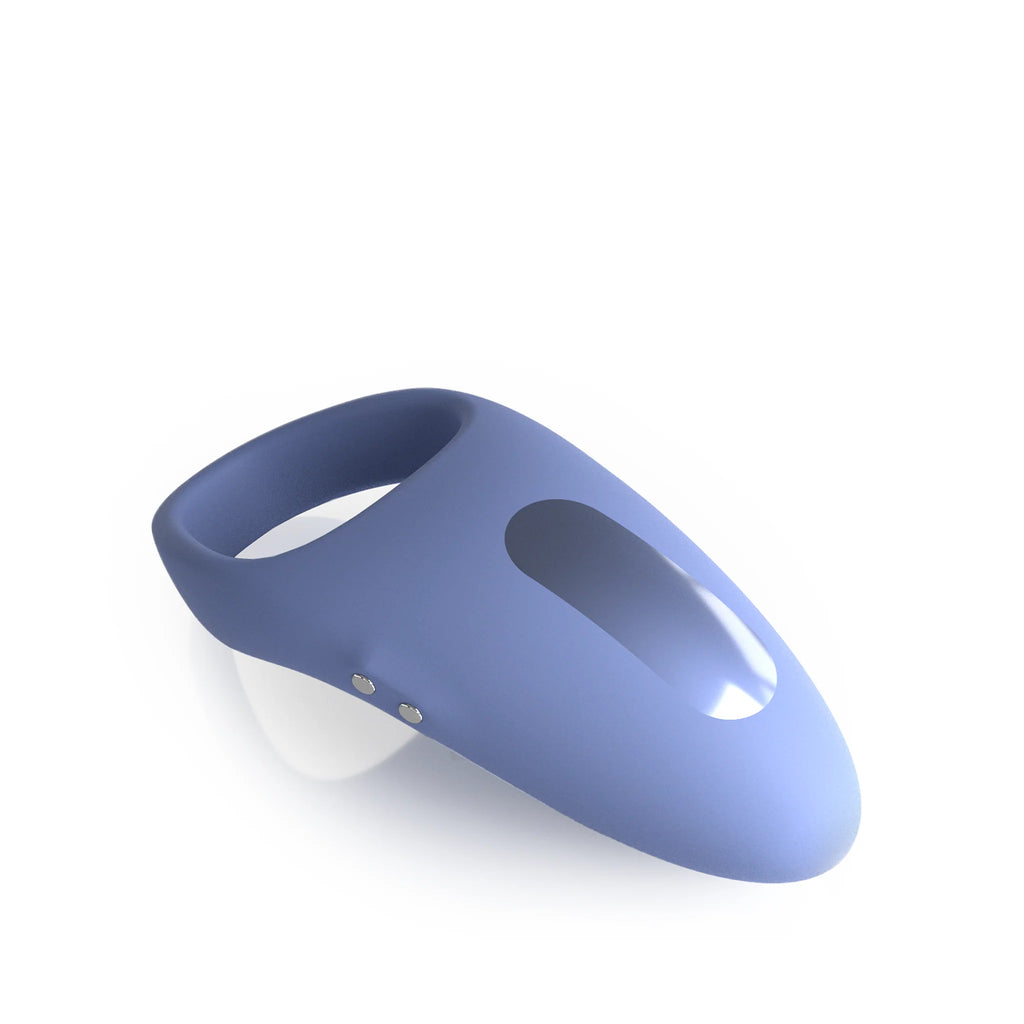 Top-facing angled silicone cock ring midnight blue