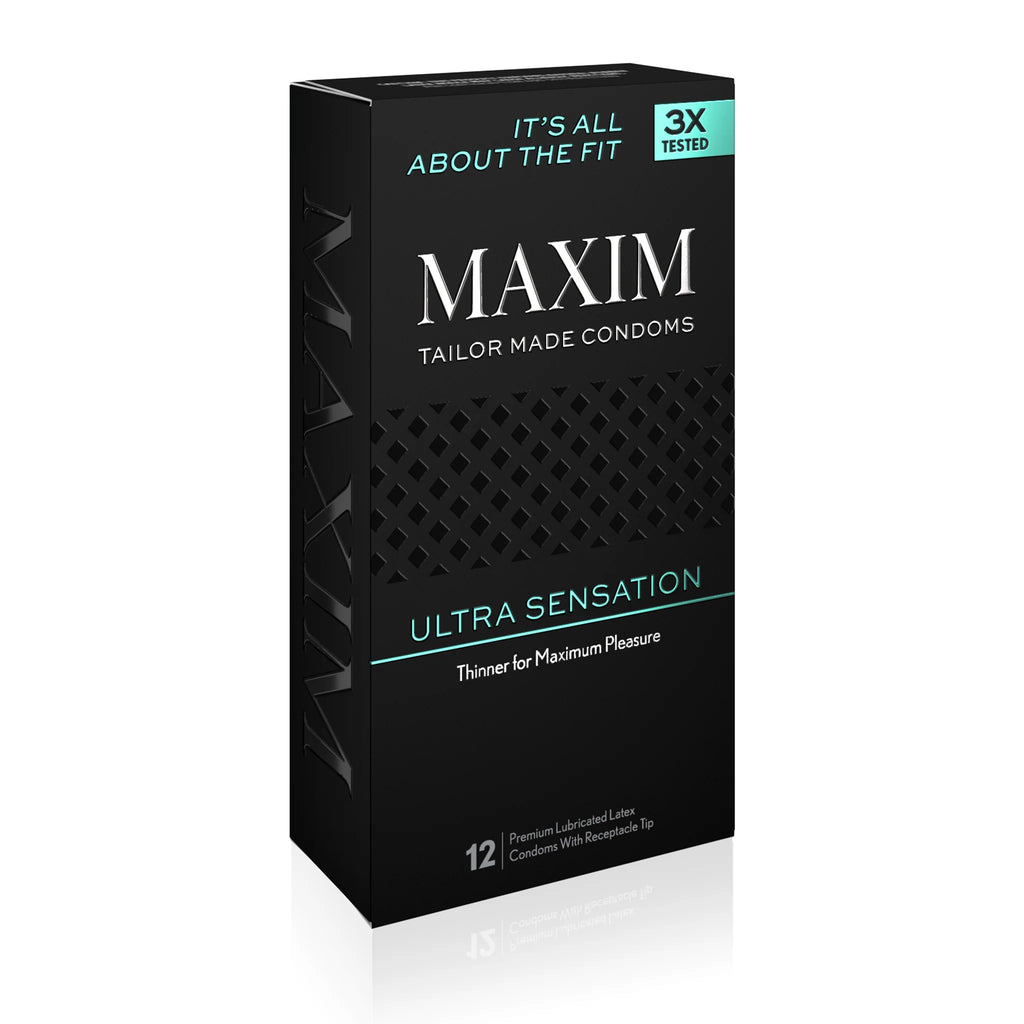 Side of the Maxim Condoms 12 Pack - Thinner Condom