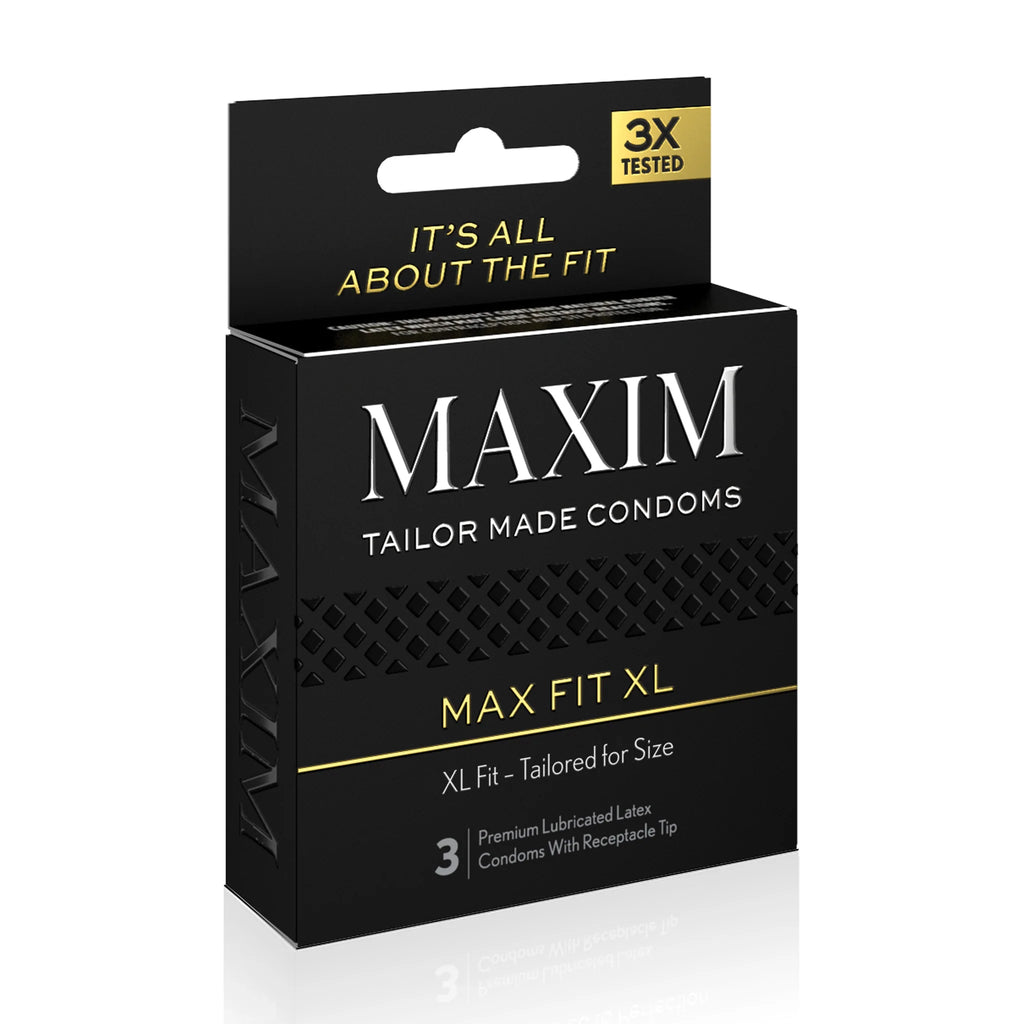 Side of the Maxim Condoms 3 Pack - MAX XL Fit